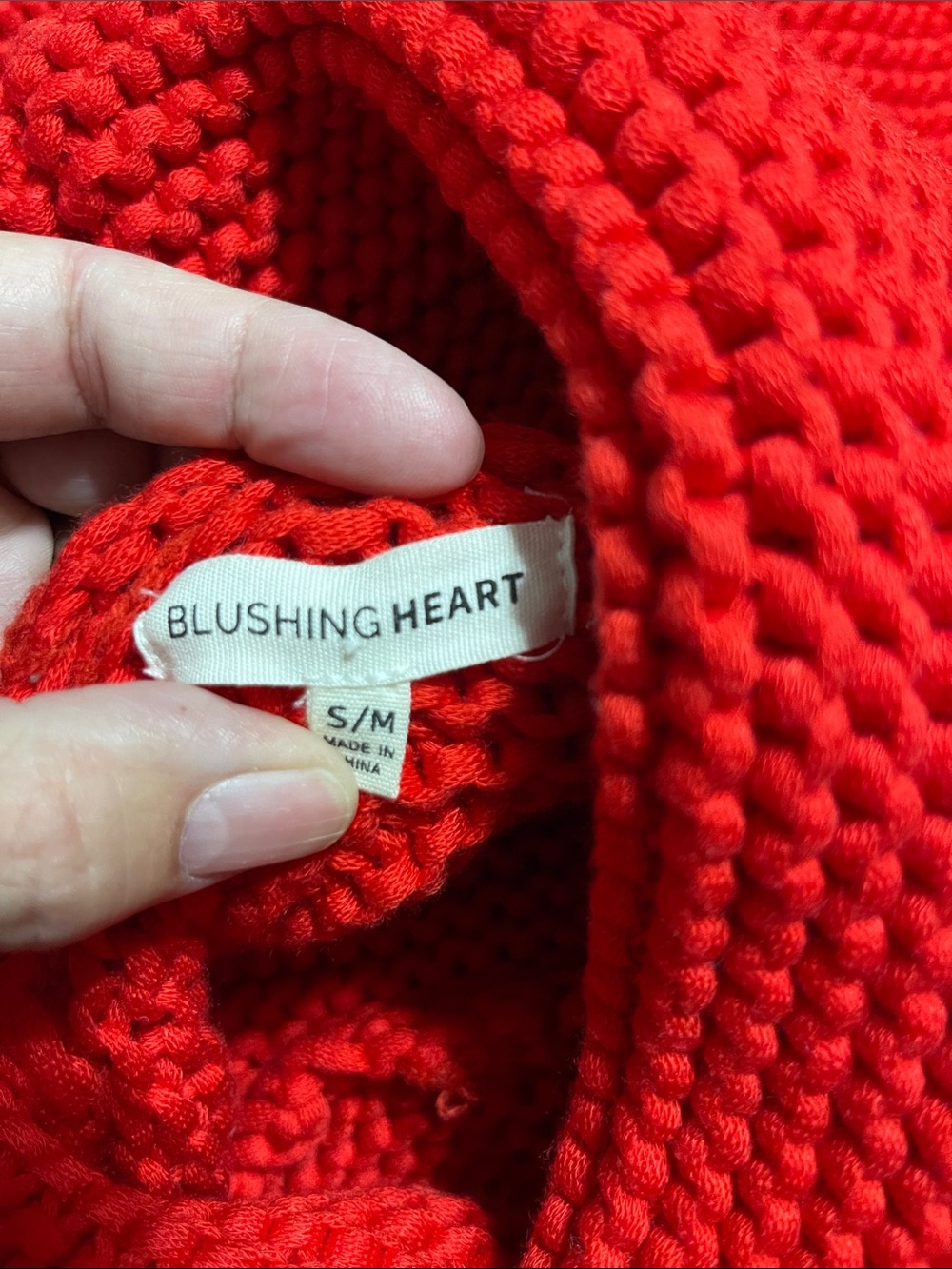 Blushing Heart Red Cowl Neck Sweater